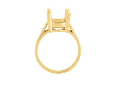 Ring In 4-krallen-fassung Für Einen Ovalen Stein Von 12 X 10 Mm, 18k Gelbgold. Ref. 15370 - Standard Bild - 1
