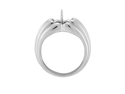 Ring Für Perlen Von 9 Bis 10 Mm, 925er Silber, Rhodiniert. Ref. Bg205 - Standard Bild - 1